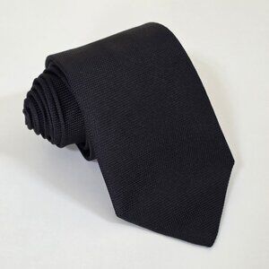 Eton Silk Tie Black Textured Minimalist Office Made In Italy W 3 in L 58.5 in